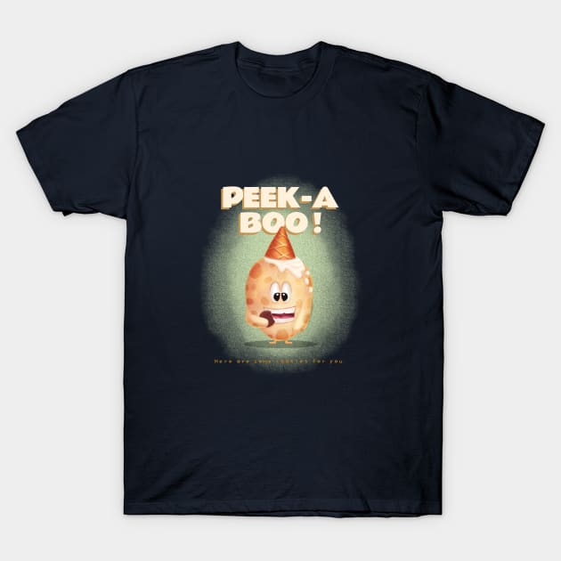 Peek A Boo ! Kids Design Memes T-Shirt by Dody